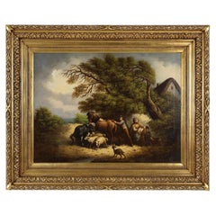 Grande quadro rococò con cornice in legno dorato, Belgio, 1900 ca.