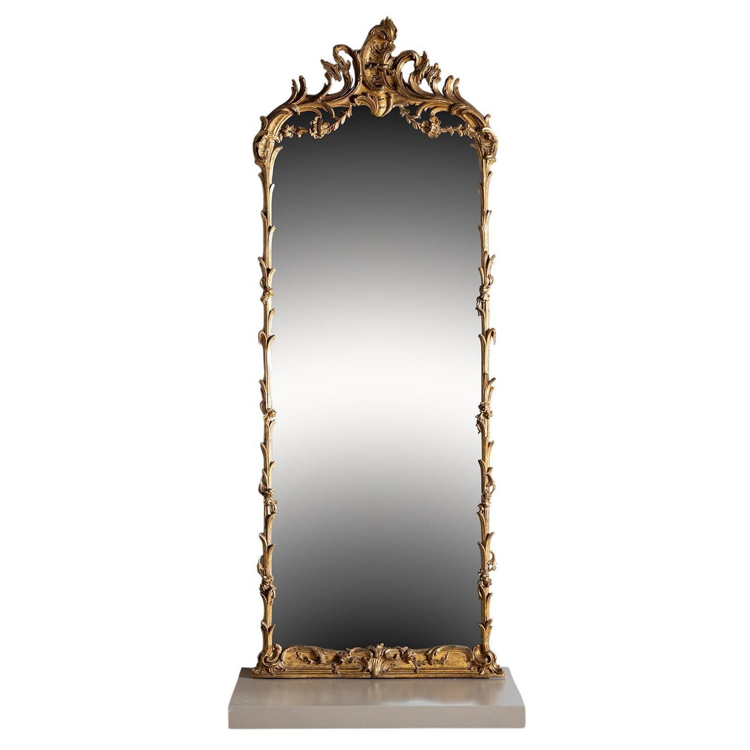 Large Rococo Pier Wall Mirror, 18th Century For Sale