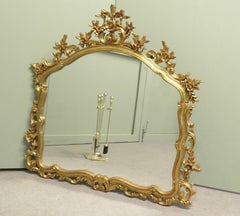Rococo Style Gilt Wall Mirror, 20th Century, Elaborate Frame, 1960