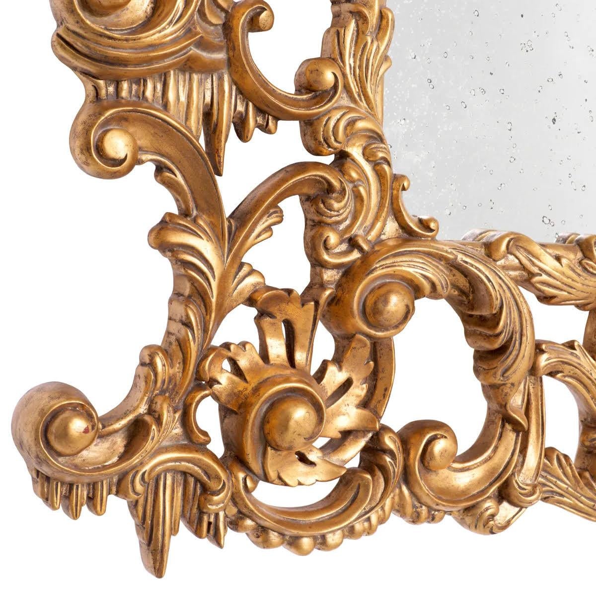 Grand miroir de style rococo en bois sculpté et doré, 20e siècle. Neuf - En vente à Saint-Ouen, FR