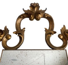 Large Rococo-Style Mirror w/ Gold Frame & Antiqued Mirror. USA, 21st Century