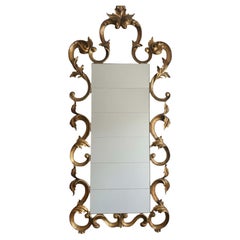 Large Rococo-Style Mirror w/ Gold Frame 
Antiqued Mirror. USA, 21st Century