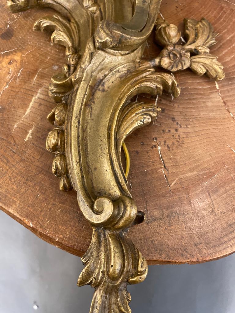 French Large Rococo Style Ormolu Wall Light For Sale