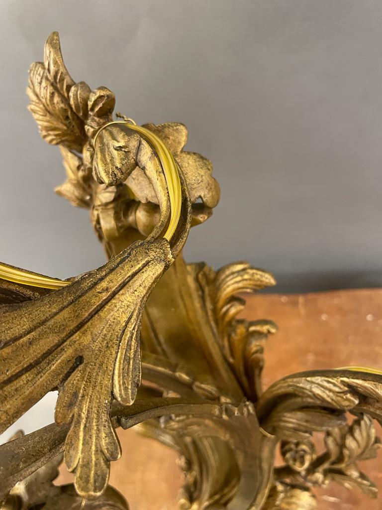 Large Rococo Style Ormolu Wall Light For Sale 1