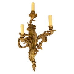 Large Rococo Style Ormolu Wall Light