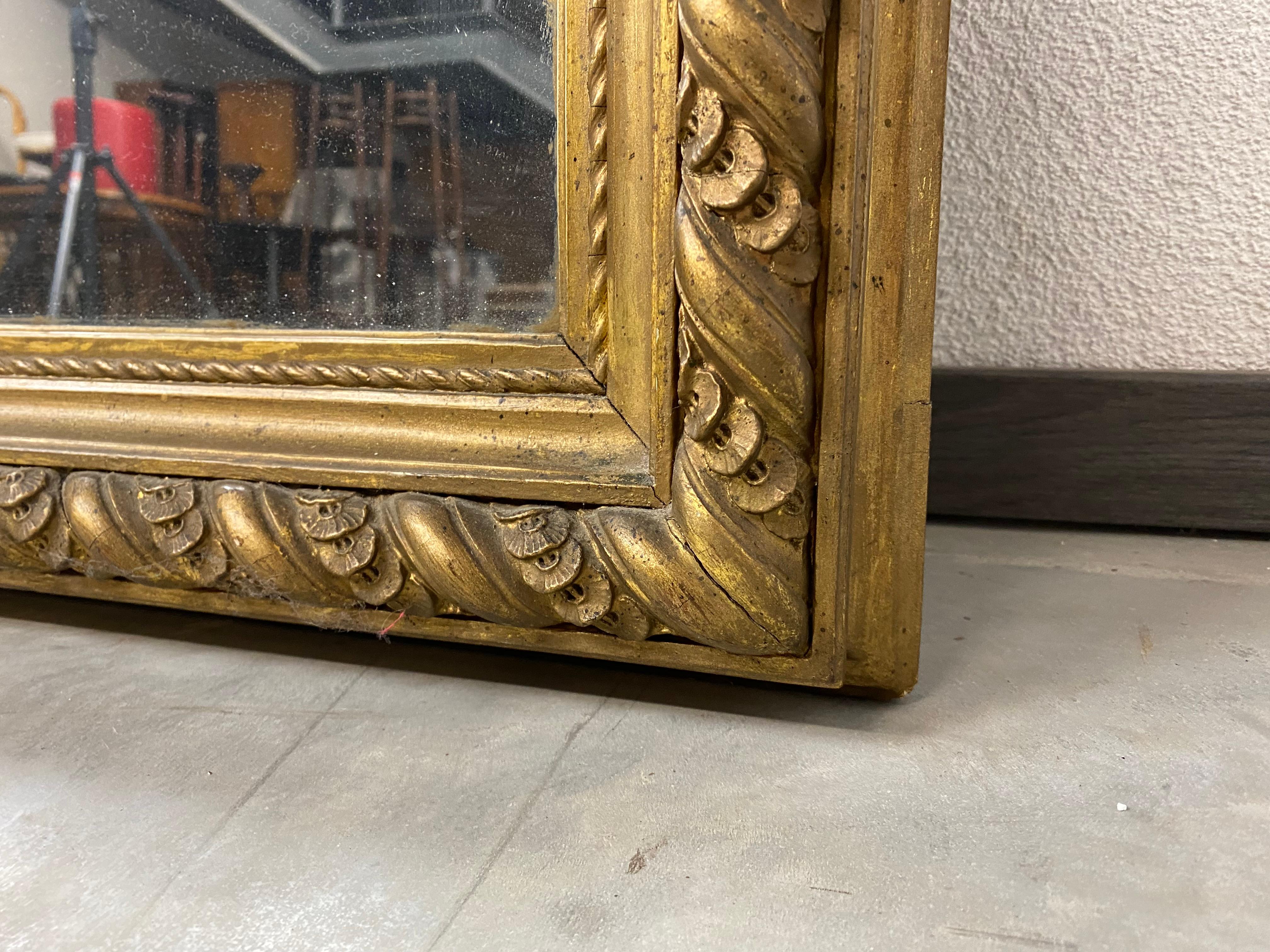 Large Rococo Style Wall Mirror, circa 1850 For Sale 4