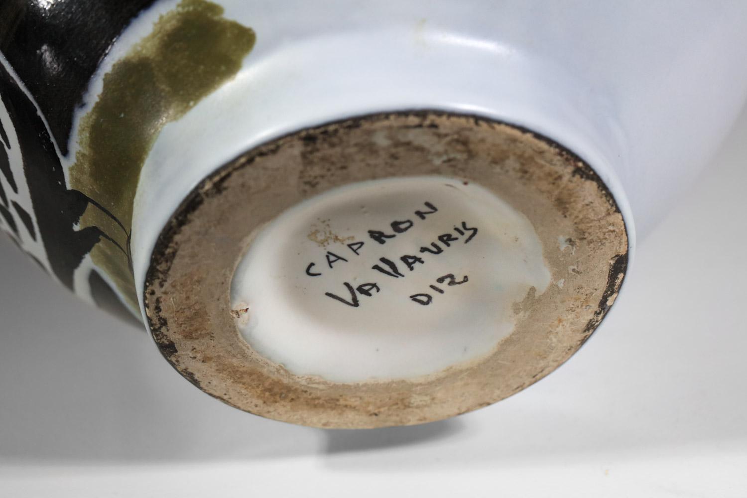 Grand vase en céramique de Roger Capron Vallauris avec motif de poule en vente 8