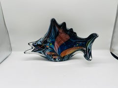Large Rollin Karg 2009 Dichro Fish Art Glass Sculpture