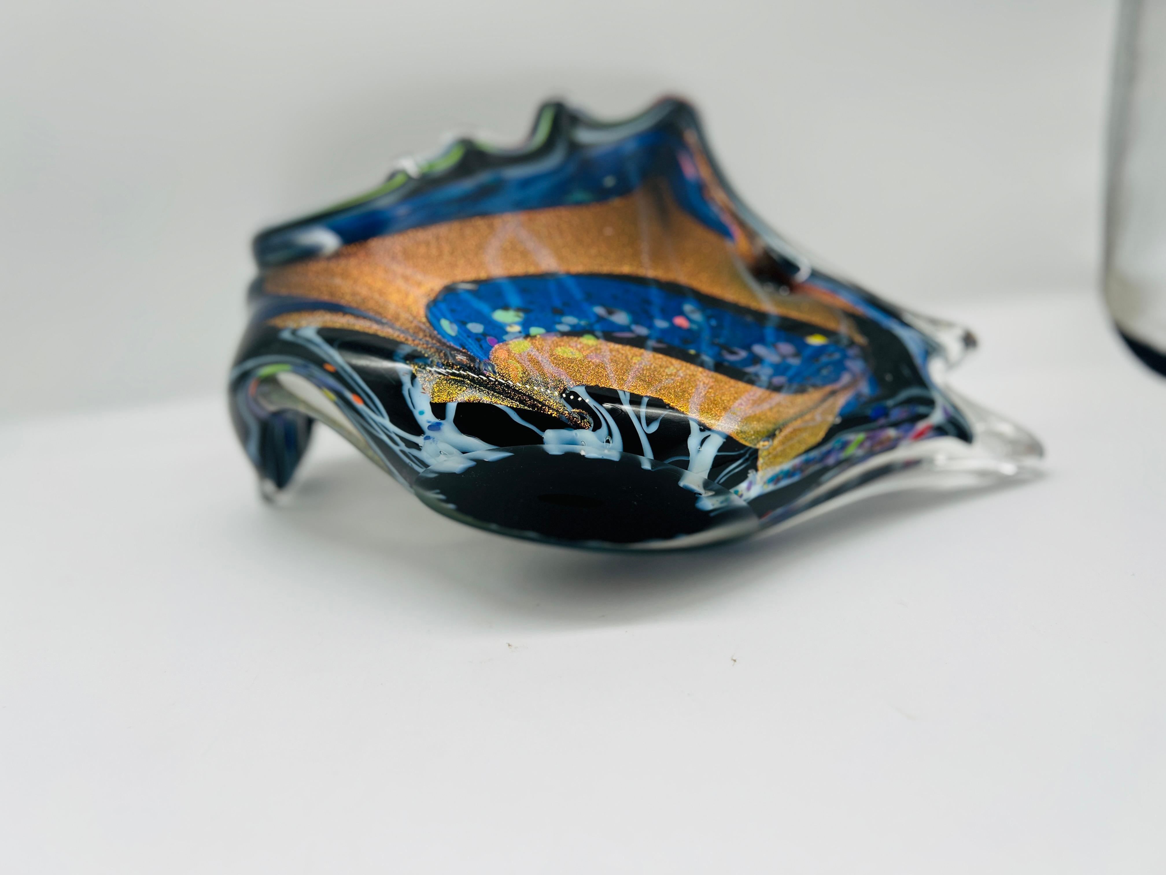 Contemporary Large Rollin Karg 2009 Dichro Fish Art Glass Sculpture
