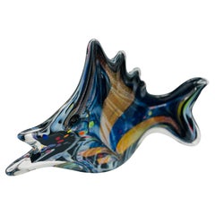 Large Rollin Karg 2009 Dichro Fish Art Glass Sculpture