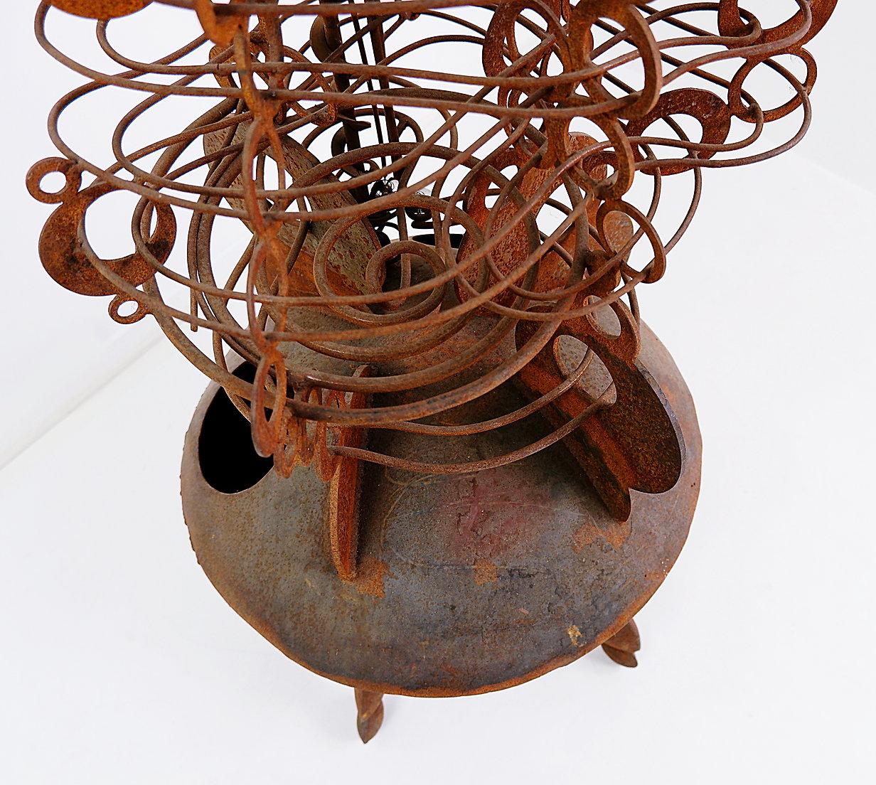 Gran escultura cinética bola rodante : H 179cm - 20thc en Bueno estado para la venta en Linkebeek, BE