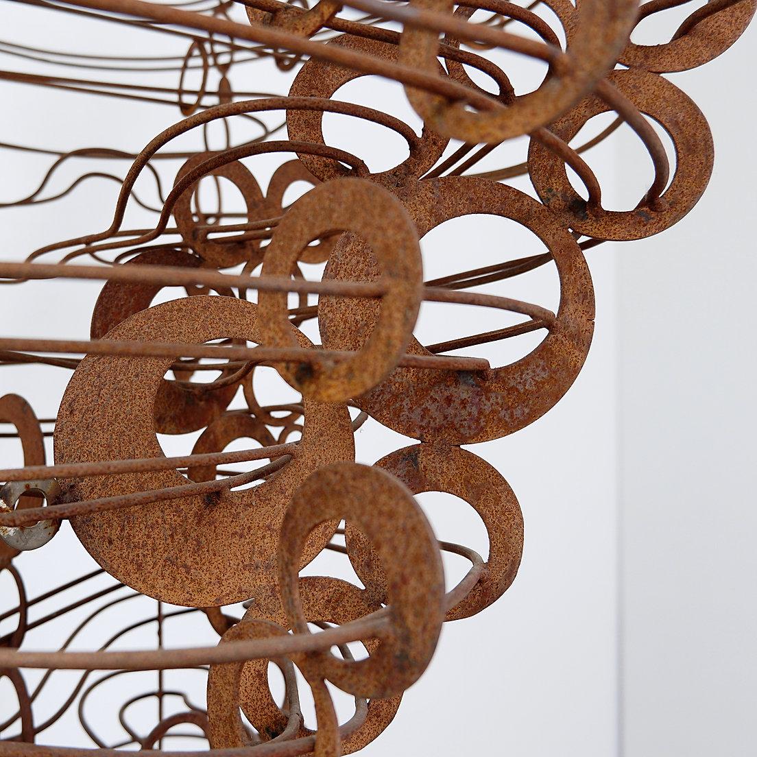 Gran escultura cinética bola rodante : H 179cm - 20thc Hierro en venta