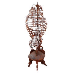 Grande sculpture cinétique de boules de rouleaux : H 179 cm - 20e siècle