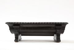 Großer römischer Grand Tour Neo-Klassik Periode Schwarzer Belgischer Marmor Tafelaufsatz