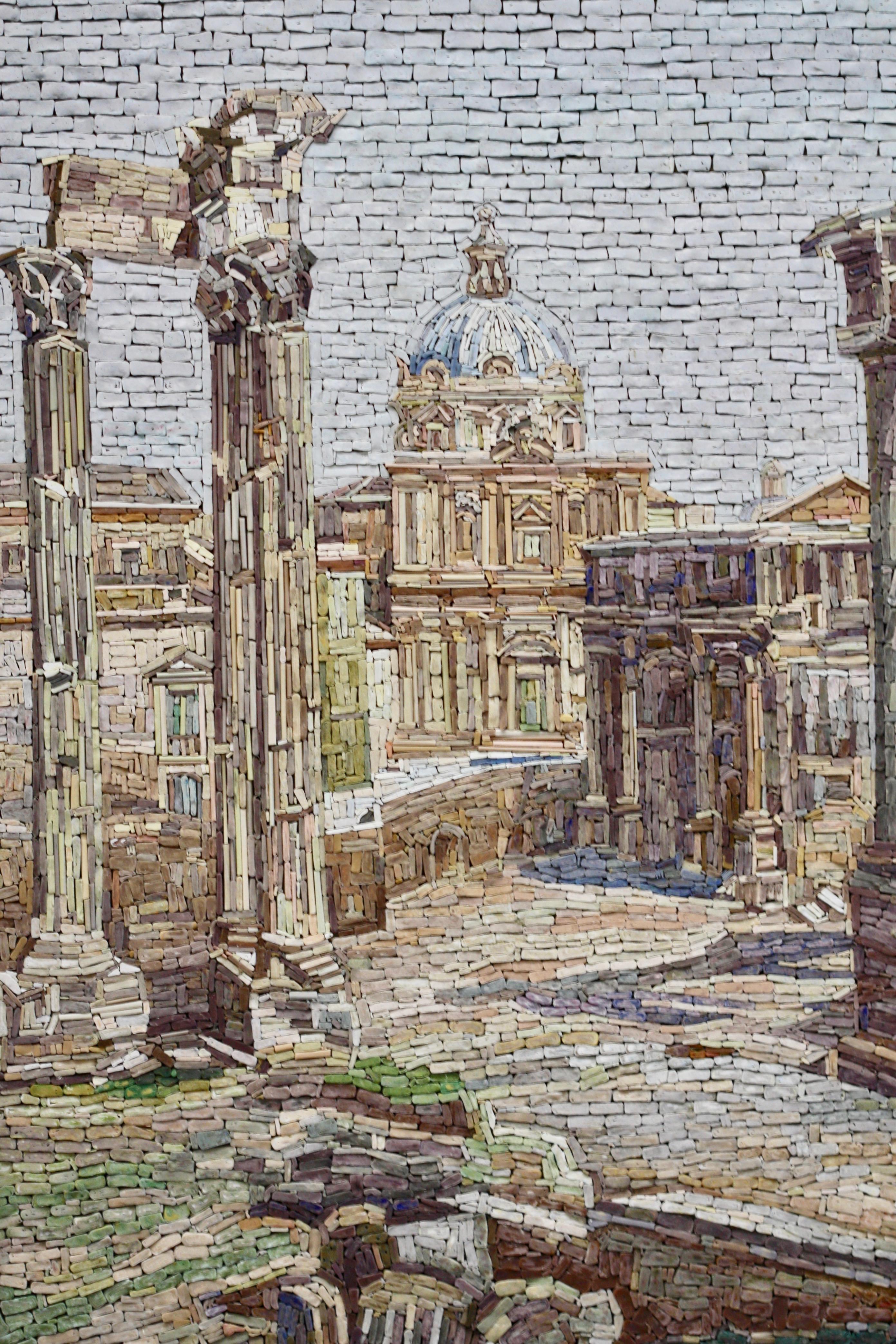 Large Roman Mosaic Plaque of Foro Romano 
