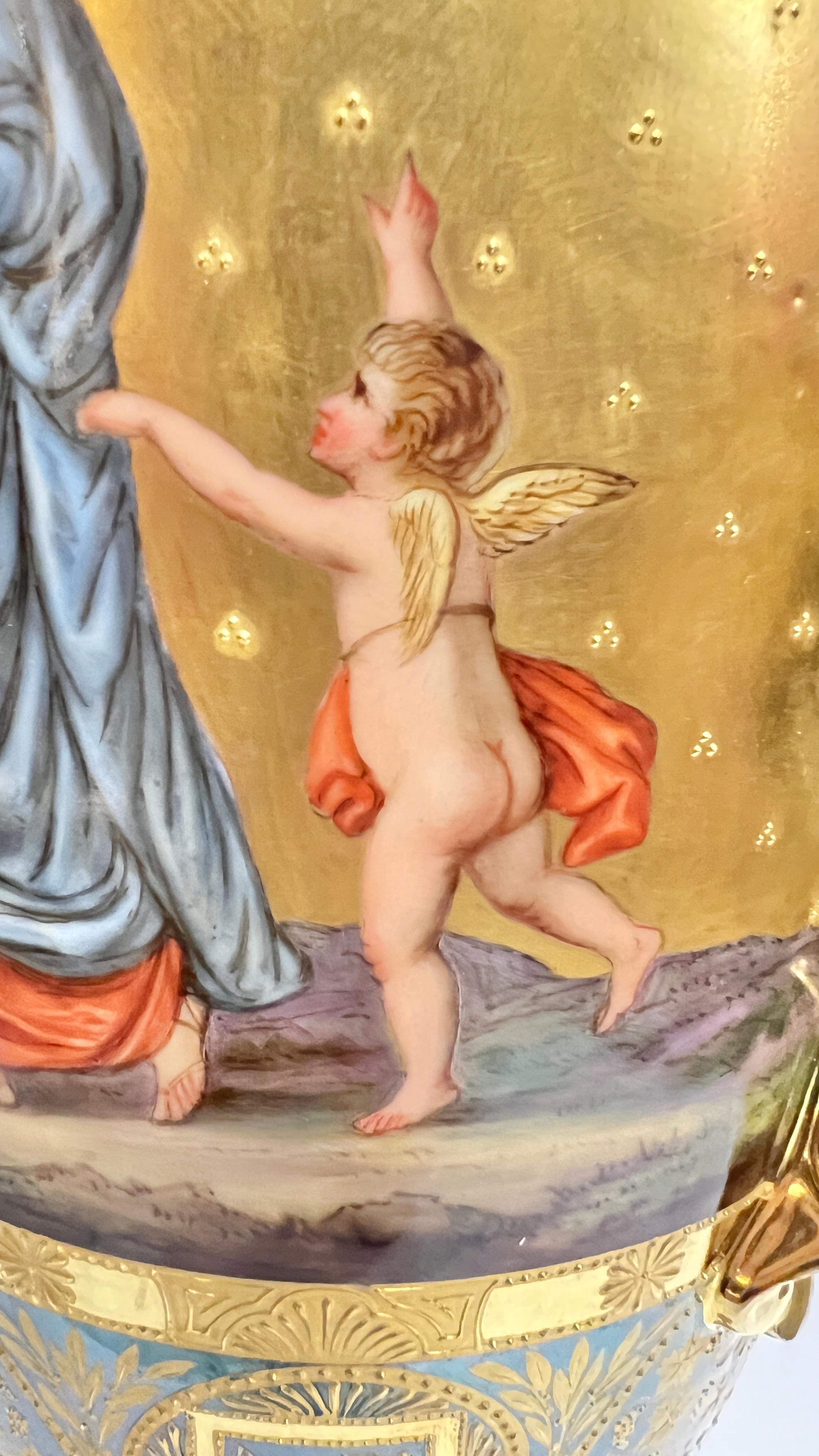 Large Roman Neoclassical Royal Vienna Porcelain Vase For Sale 7