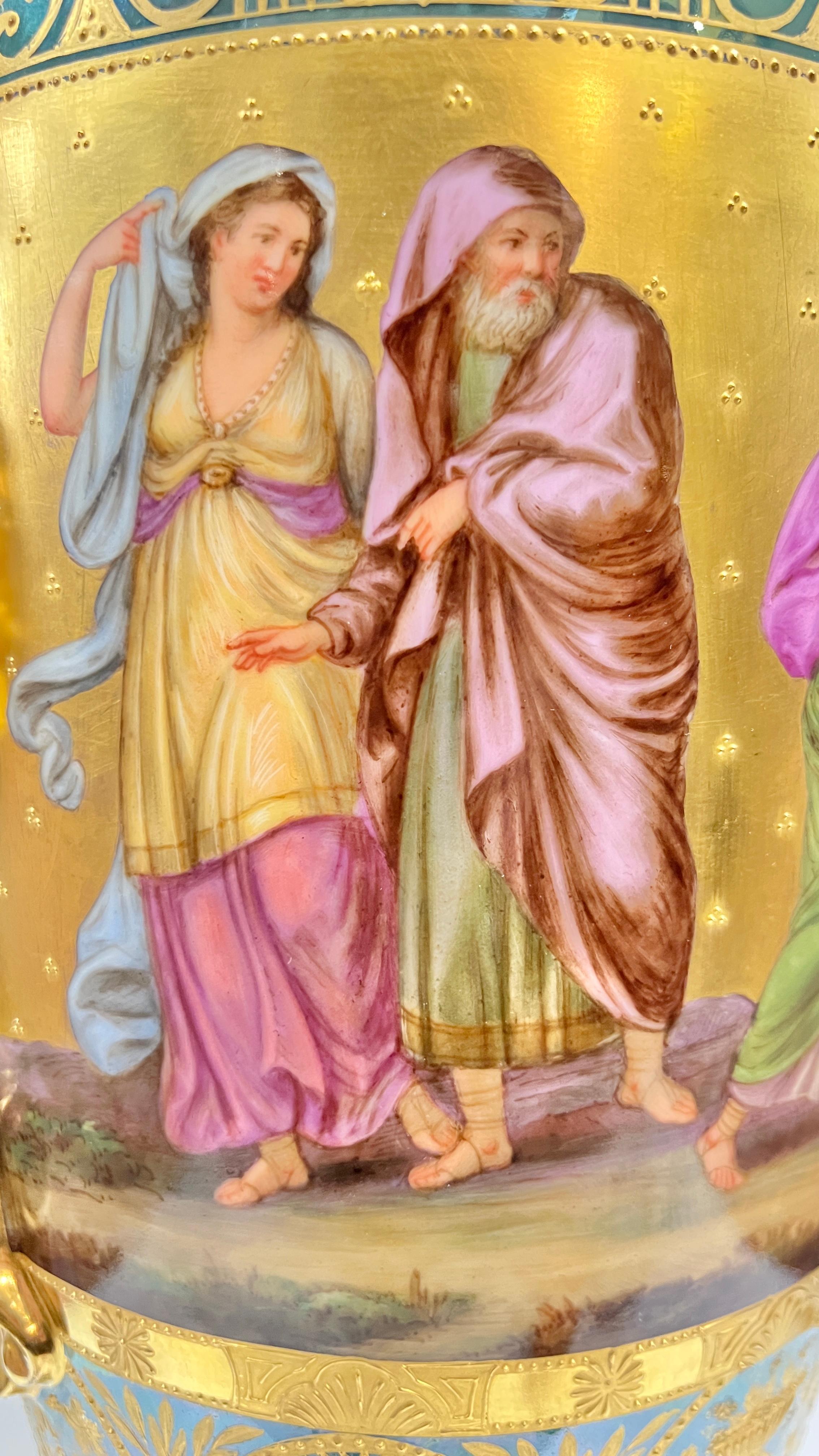 Large Roman Neoclassical Royal Vienna Porcelain Vase For Sale 9