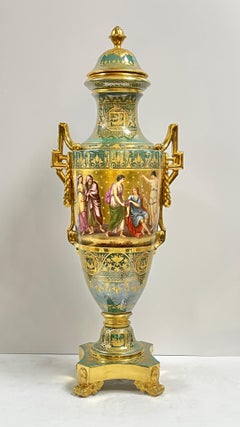 Large Roman Neoclassical Royal Vienna Porcelain Vase