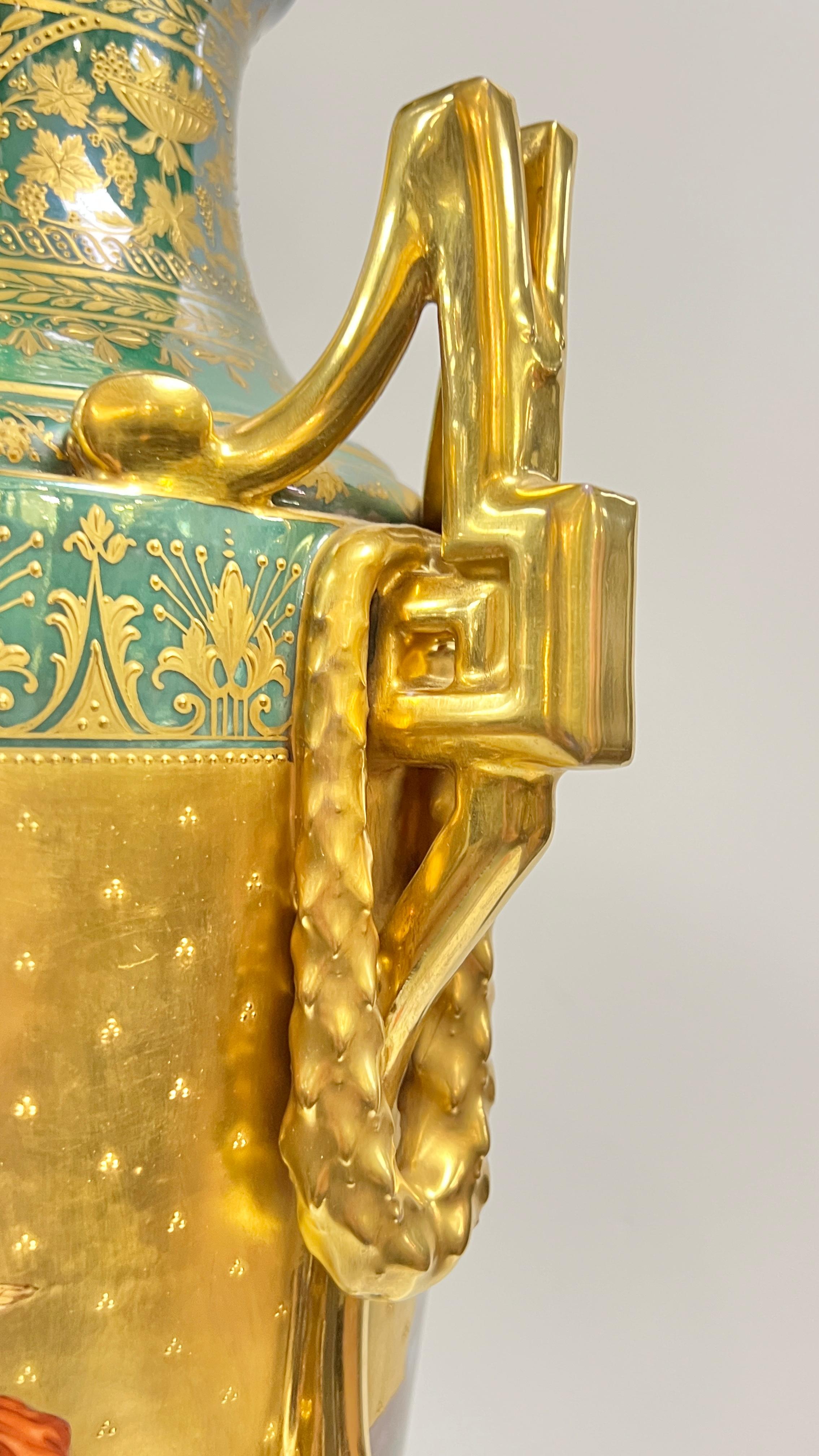 Large Roman Neoclassical Royal Vienna Porcelain Vase For Sale 1