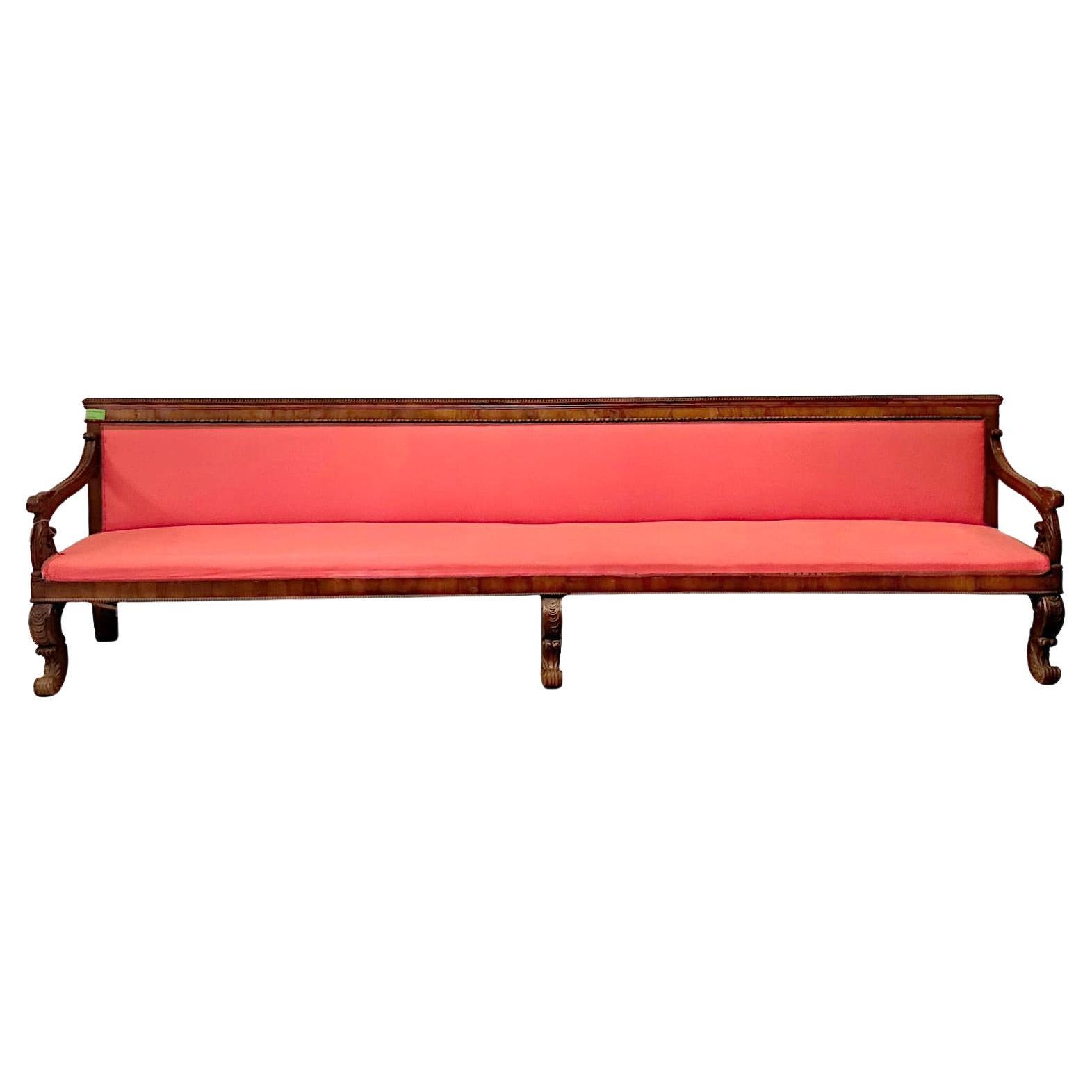 Large Roman Sofa from the 1800s from the Charles X Era For Sale