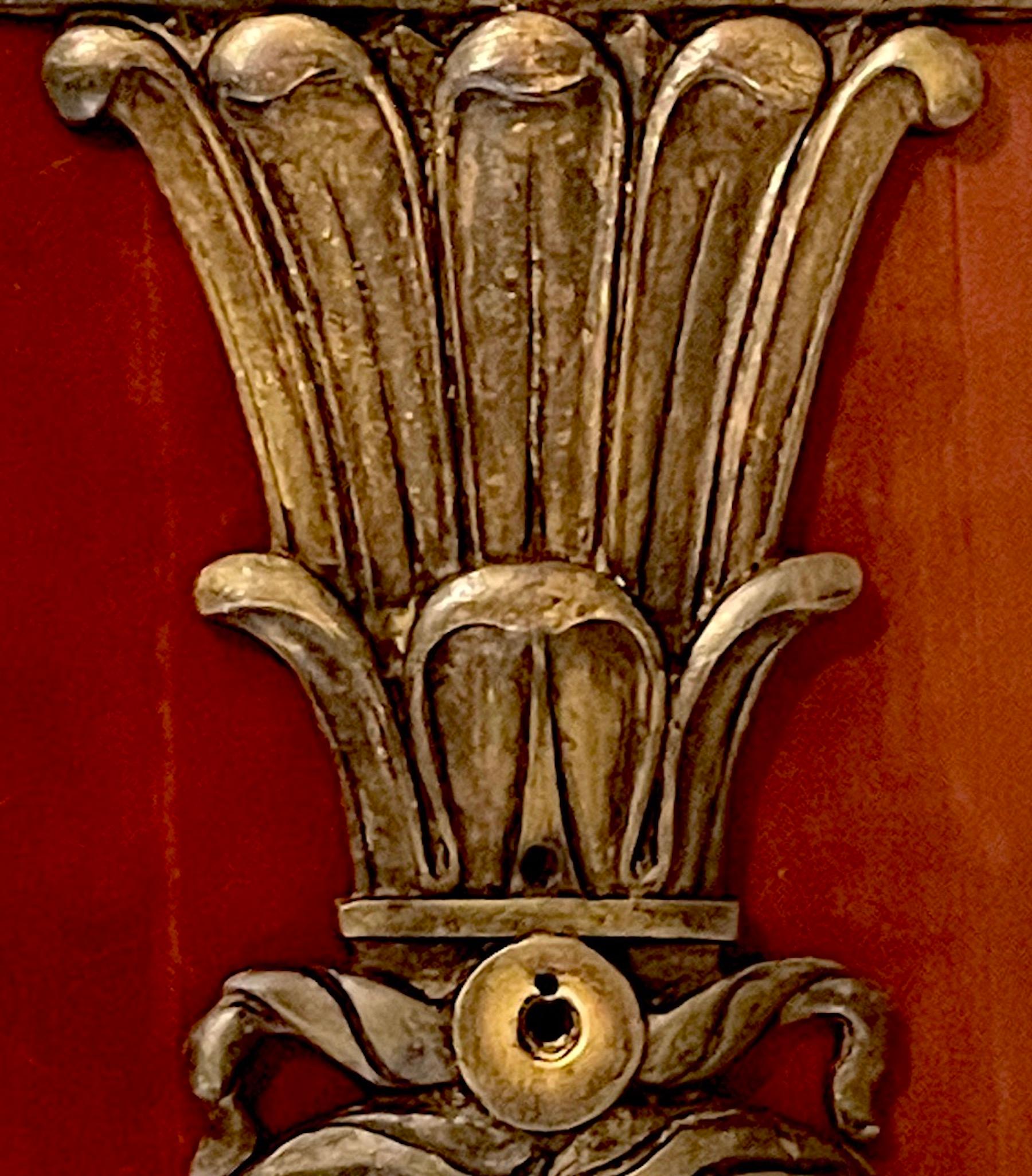 Large Roman Style Bronze Figural Architectural Element In Good Condition For Sale In West Palm Beach, FL