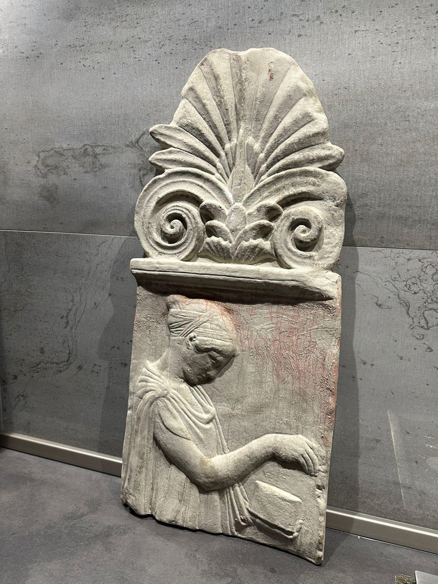 Hand-Crafted Large Roman Terracotta Antefix, Early 20th Century
