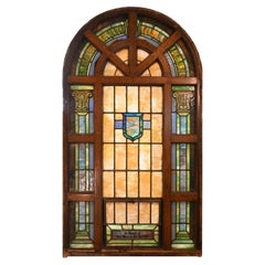 Large Roman True Arched Windows with Divided Stain Glass