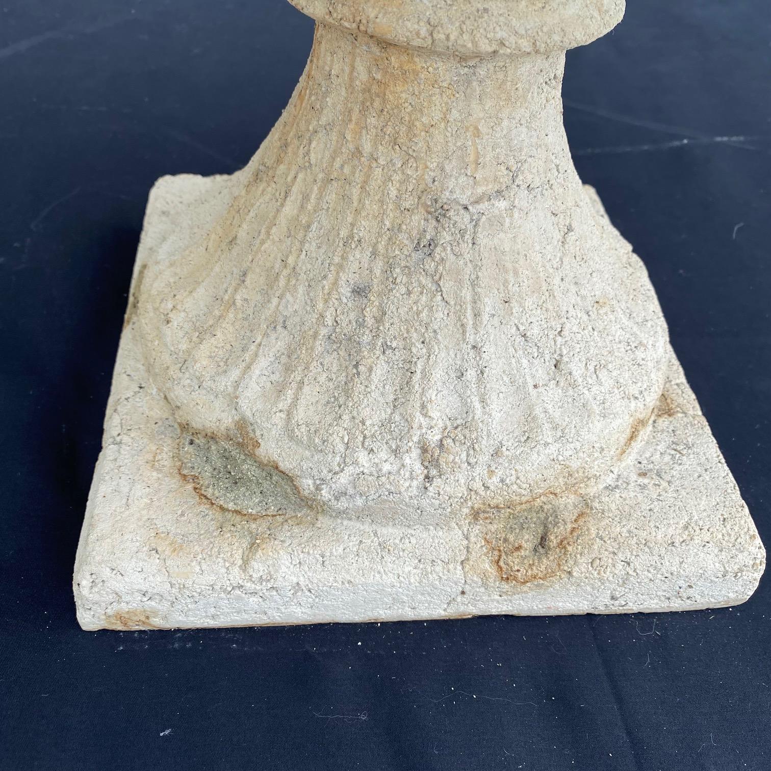 Large Romantic Neoclassical Style Stone Resin Garden Urn In Good Condition In Hopewell, NJ