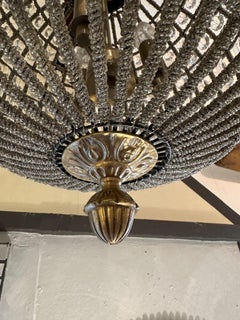 Large Romantic Prism Encrusted Round Pendant Chandelier