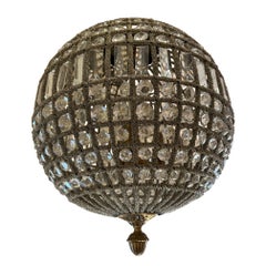 Large Romantic Prism Encrusted Round Pendant Chandelier