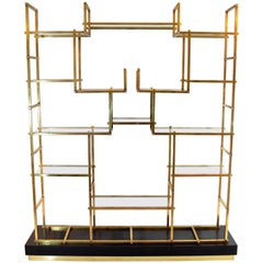 Large Romeo Rega Brass Étagèré, circa 1970