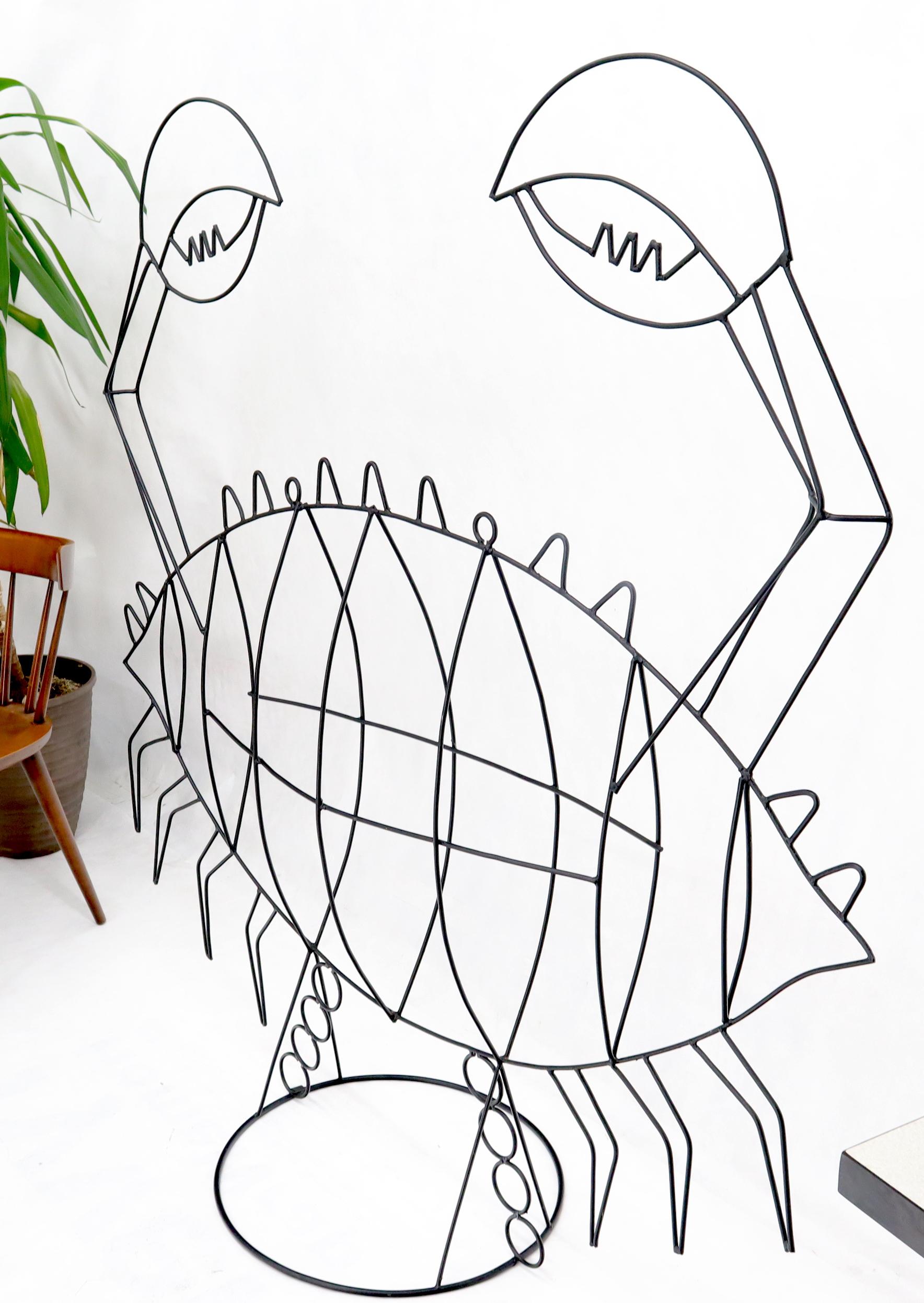 Unknown Large Room Size Wire Crab Sculpture John Risley Decor For Sale