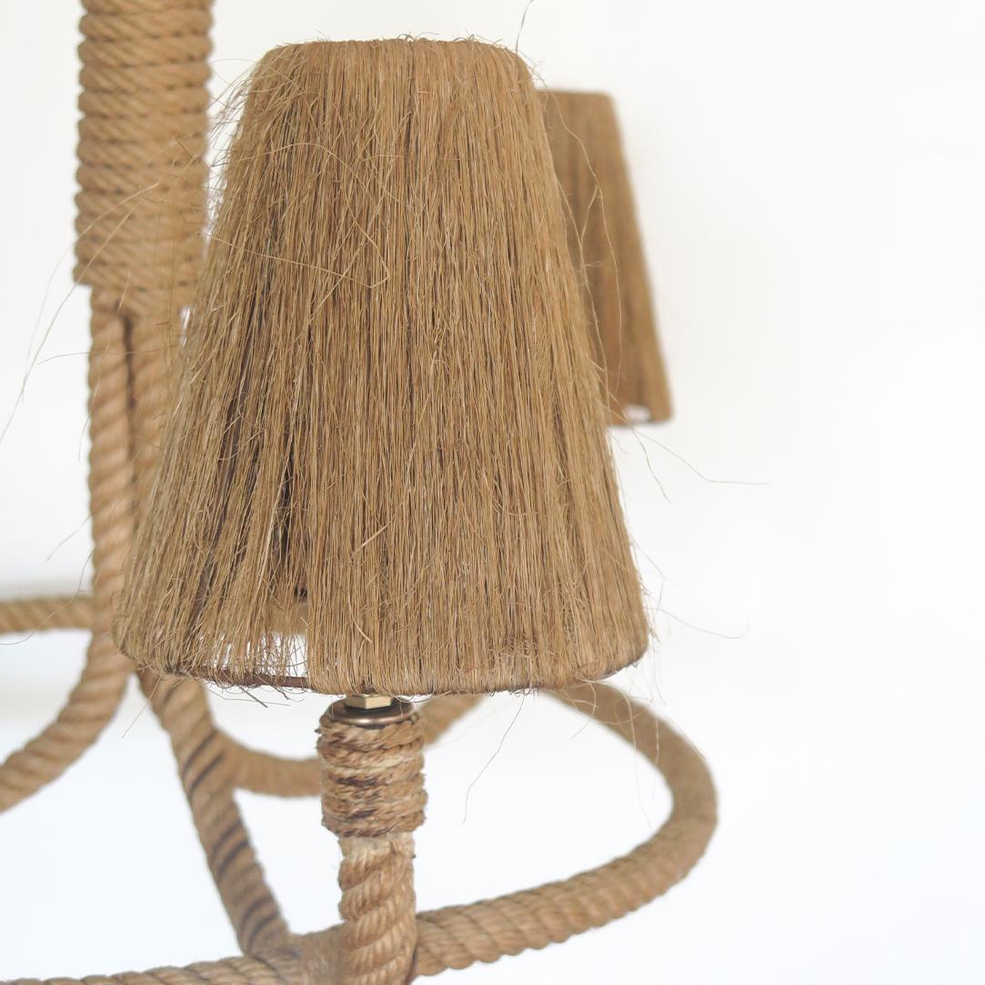 French Large Rope Chandelier by Audoux-Minet