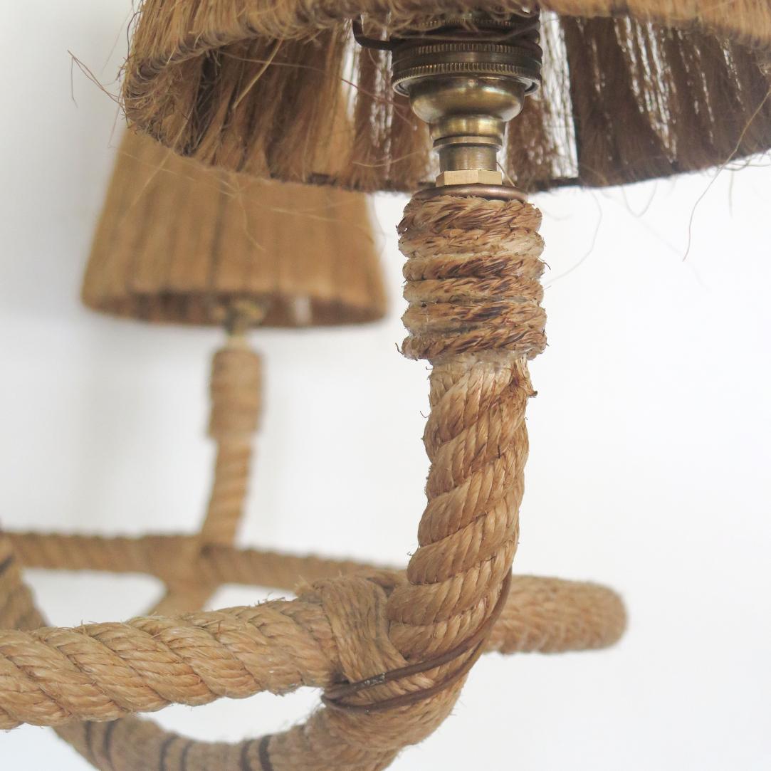Large Rope Chandelier by Audoux-Minet In Good Condition In Los Angeles, CA