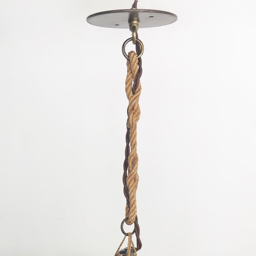 Large Rope Chandelier by Audoux-Minet 3