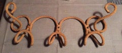 Large Rope Coat Rack Audoux-Minet, circa 1960