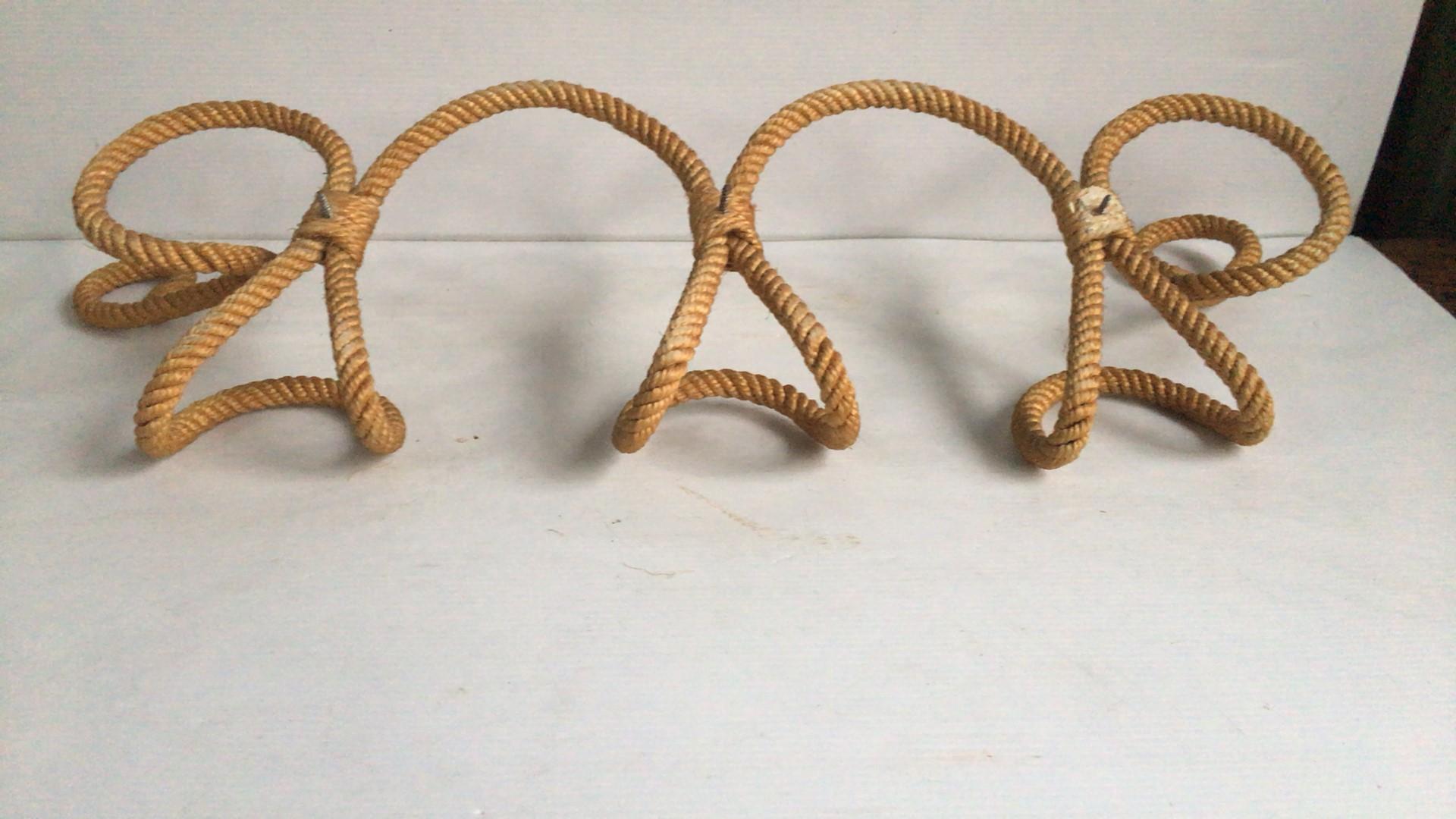 Mid-Century Modern Large Rope Coat Rack Audoux-Minet, circa 1960