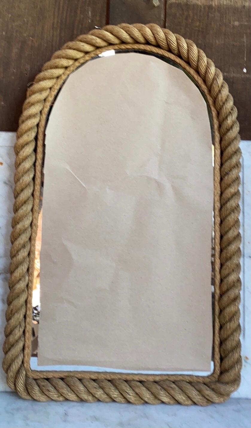 Mid-Century Modern Large Rope Mirror Audoux Minet, circa 1960