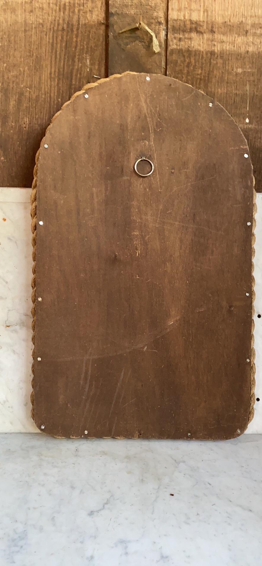 Large Rope Mirror Audoux Minet, circa 1960 In Good Condition In Austin, TX