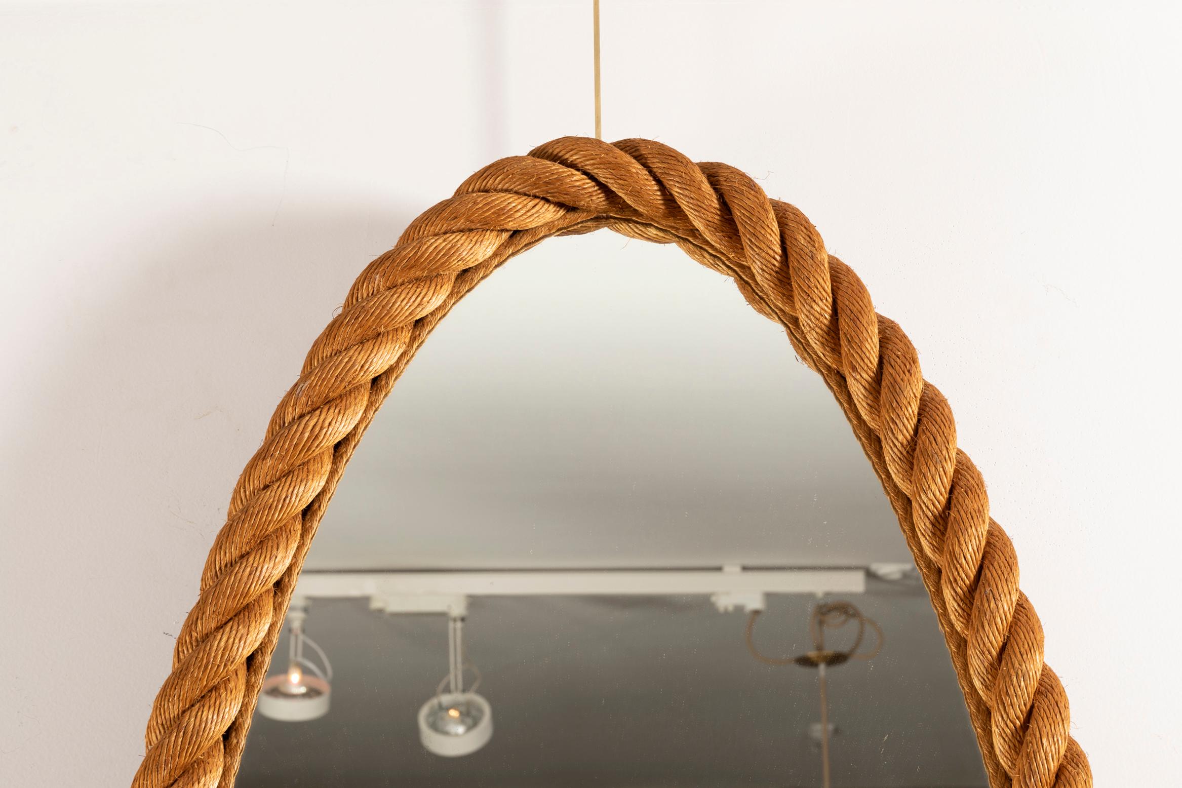 Mid-20th Century Large Rope Mirror by Audoux and Minet