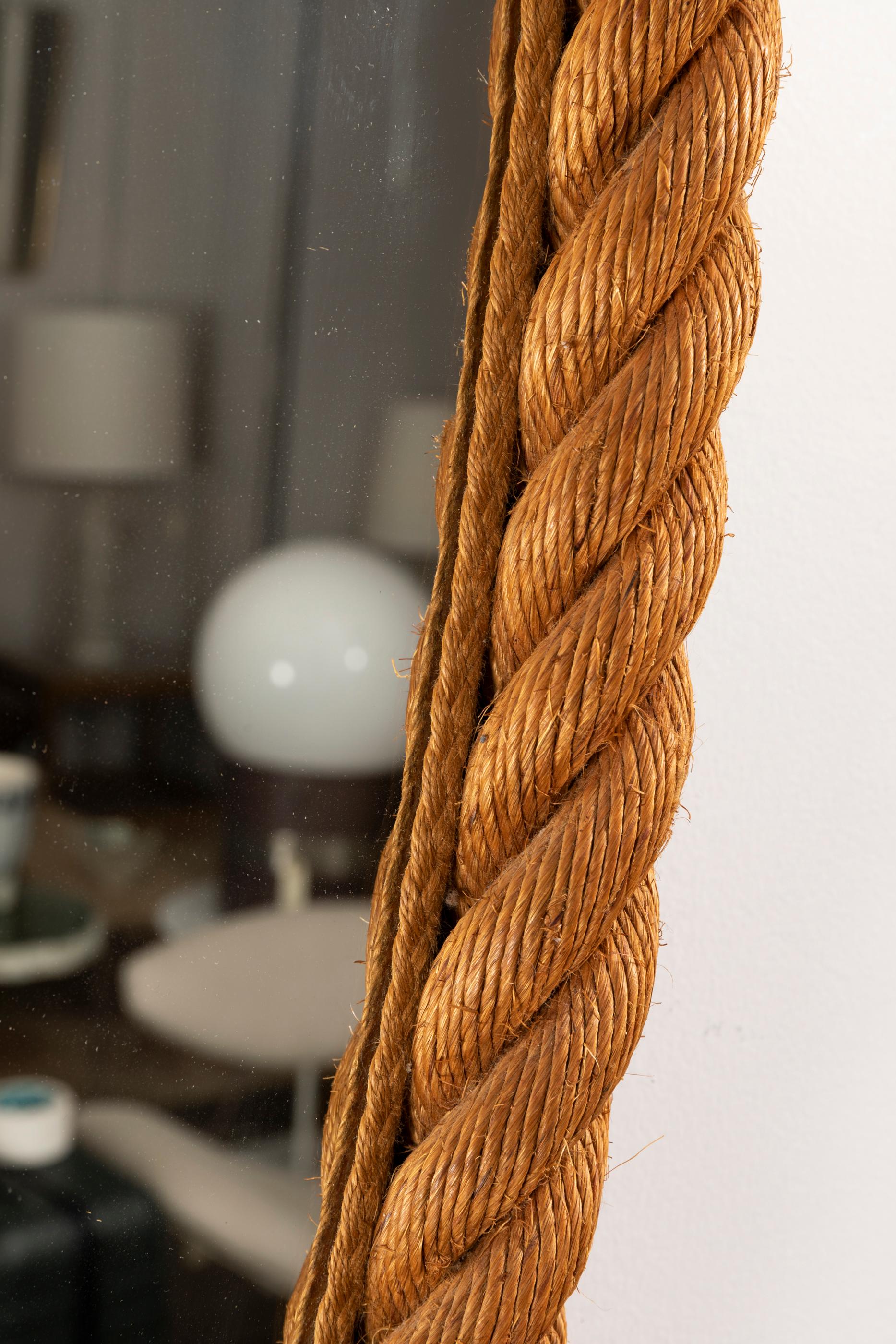 Large Rope Mirror by Audoux and Minet 1