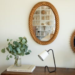Large Rope Oval Mirror by Audoux-Minet
