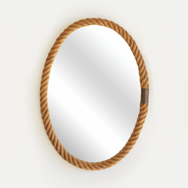Large Rope Oval Mirror by For Sale at 1stDibs