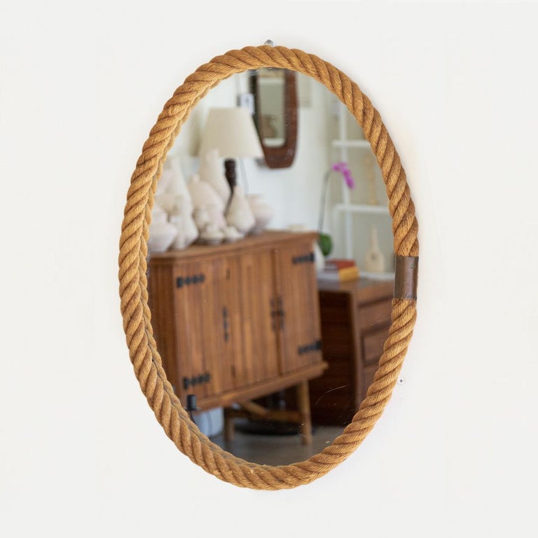 Large Rope Oval Mirror by For Sale at 1stDibs