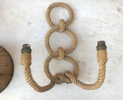 Mid-Century Large Rope Sconce Adrien Audoux & Frida Minet