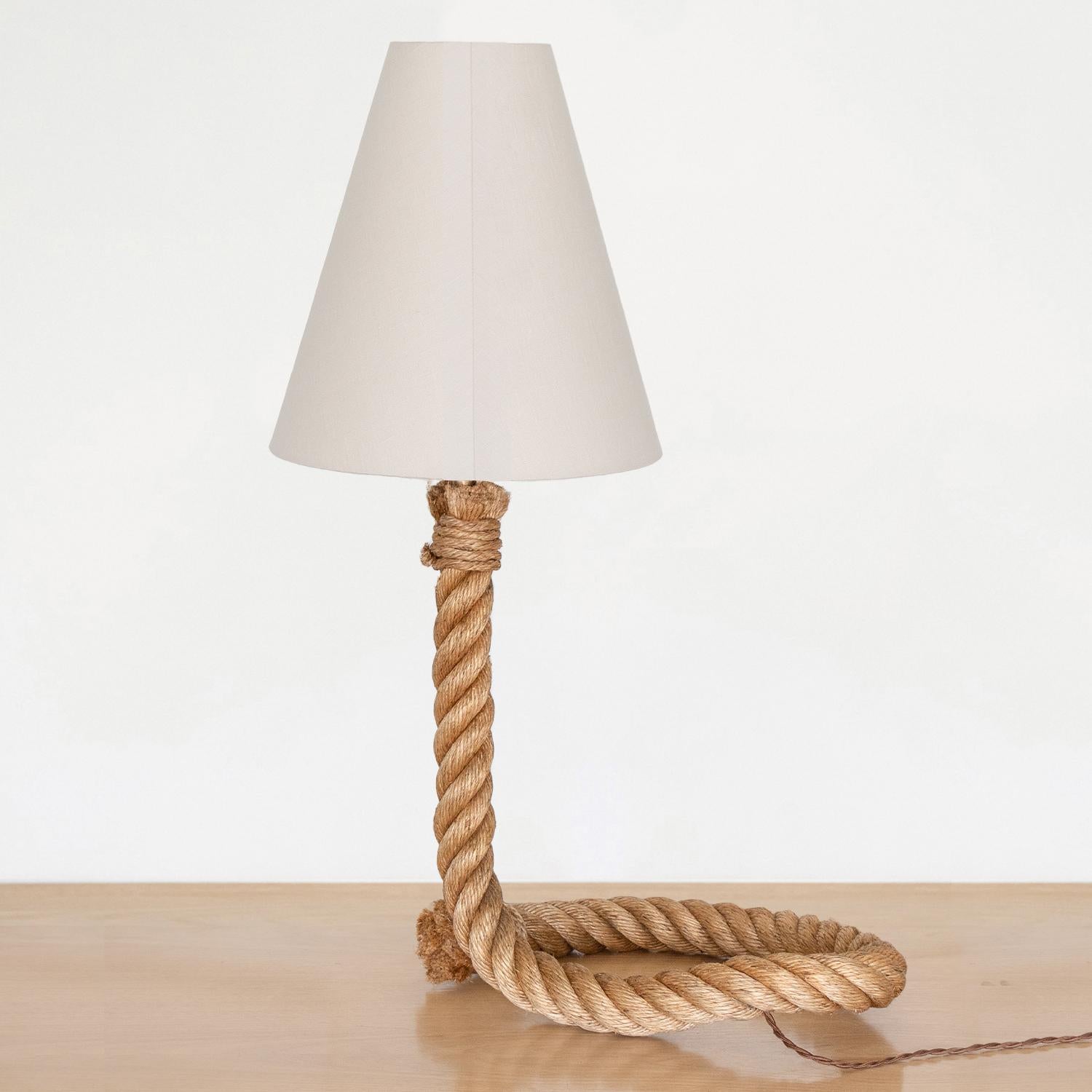 20th Century Large Rope Table Lamp by Audoux-Minet