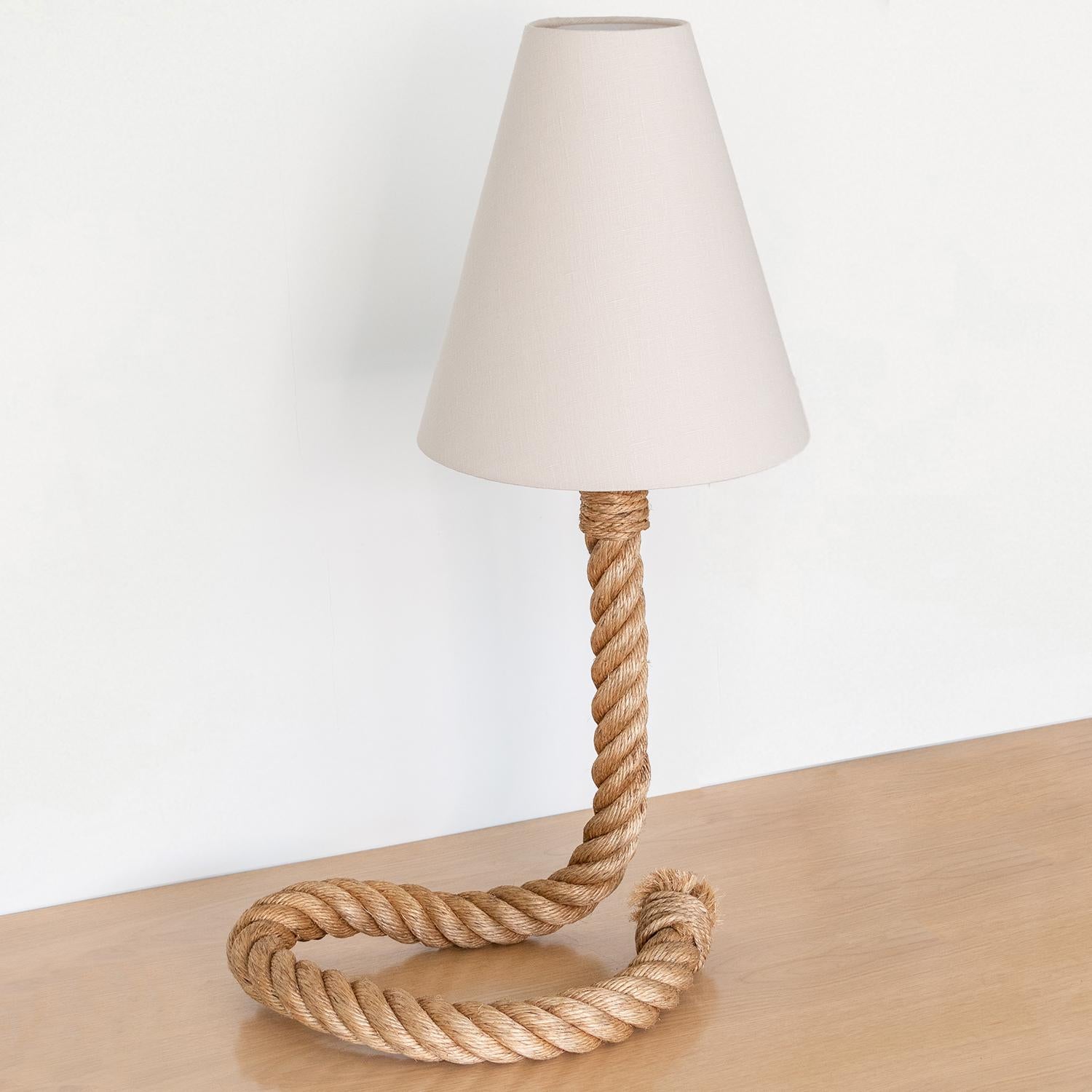Large Rope Table Lamp by Audoux-Minet 1