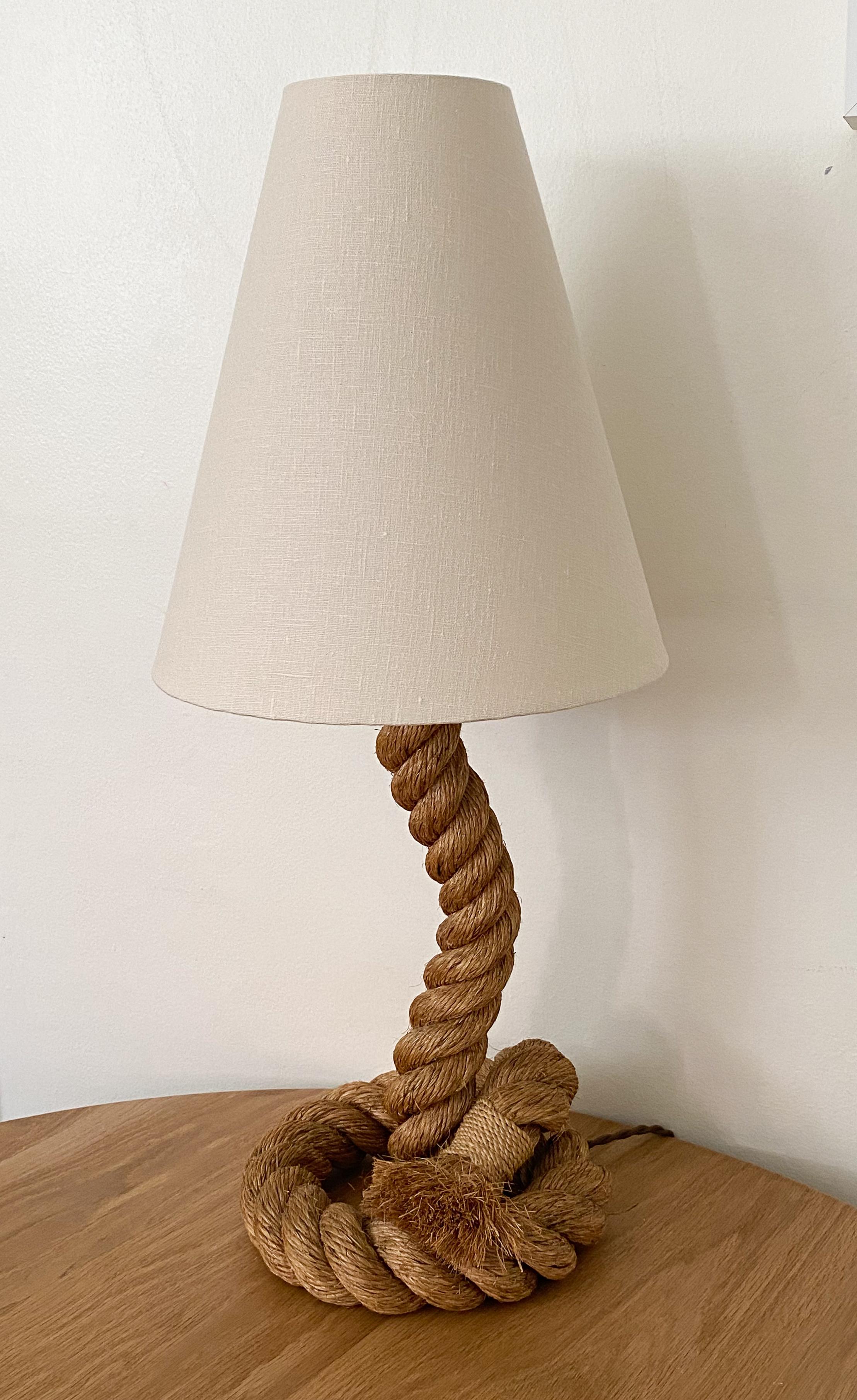 Large Rope Table Lamp by Audoux-Minet In Good Condition In Los Angeles, CA