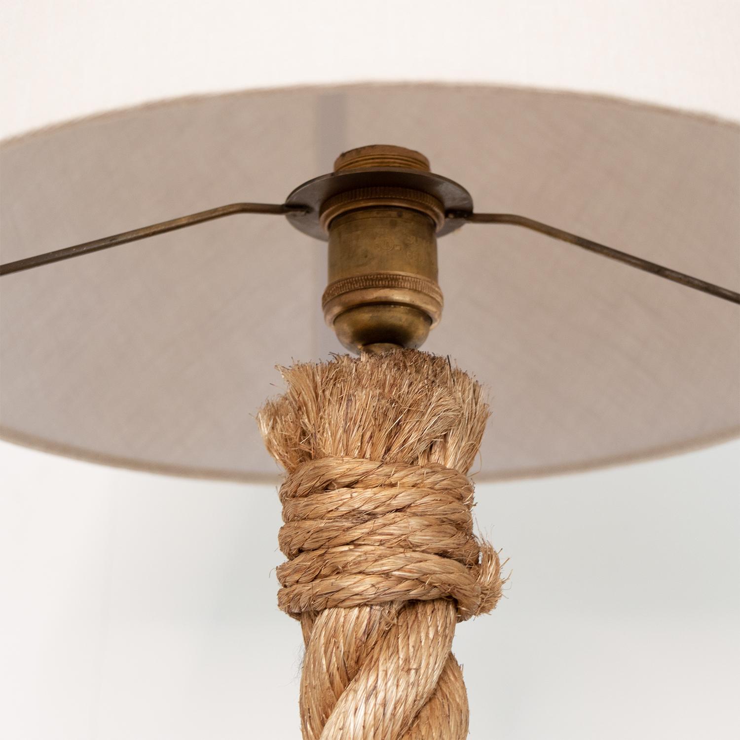 Large Rope Table Lamp by Audoux-Minet 3