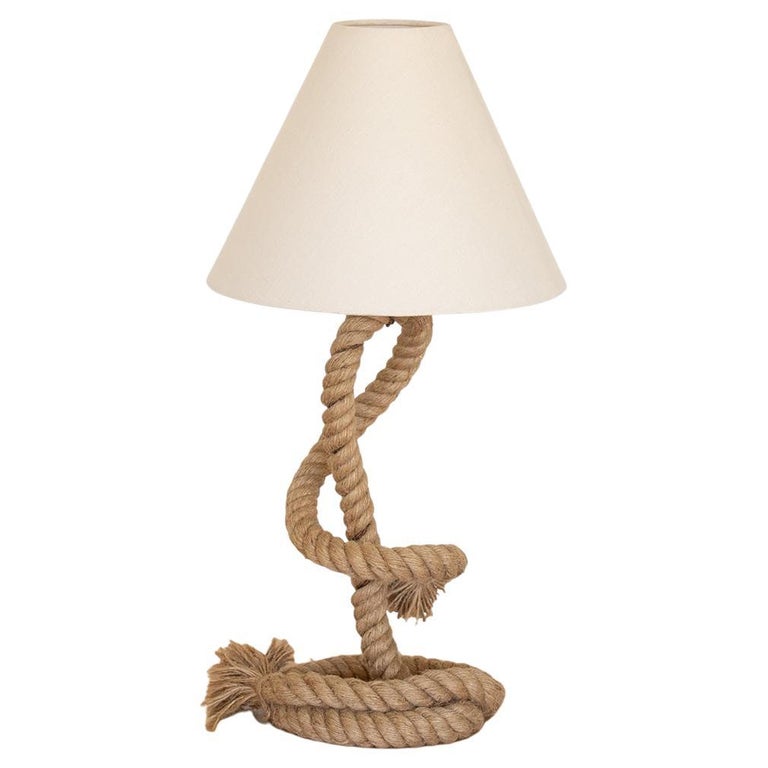 Large Rope Table Lamp by Audoux-Minet at 1stDibs